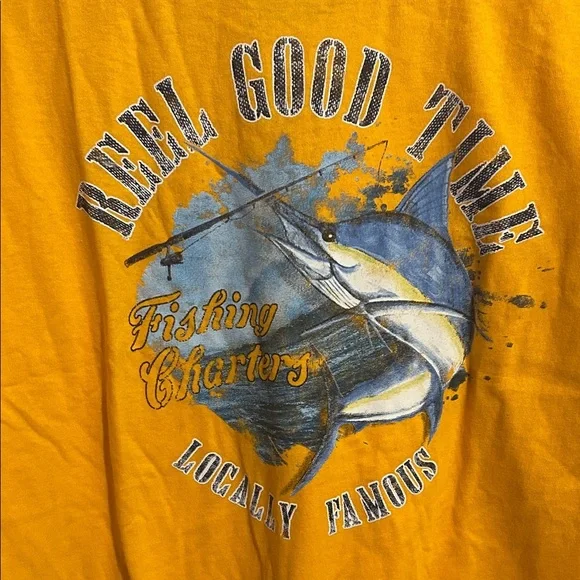 Yellow Graphic Fishing Shirt - Picture 5 of 5